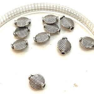 Lot of 10 New Sterling Silver Textured Beads
